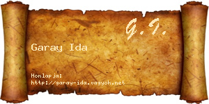 Garay Ida névjegykártya